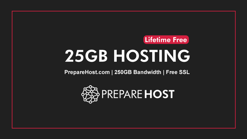 PrepareHost-25GB-Free-Hosting-for-Lifetime